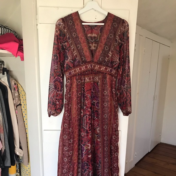 Ranna Gill Anthropologie Red Boho Maxi size 0 - Picture 3 of 6